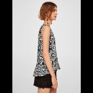 (2 for $15 ) Mango Chiffon Ruffle Top